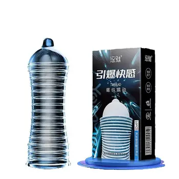 G-spot Delayed Condom Adult Sex Toys For Men Large Particles Penis Sleeves Erotic Products Fama Threaded Lasting Cock Condoms 1