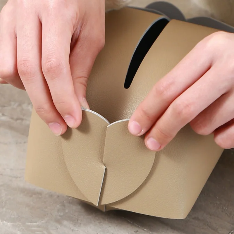 New Living Room Light Luxury Leather Tissue Box Napkin Holder Case Paper Box Container Hotel Storage Box Home Table Decoration 5