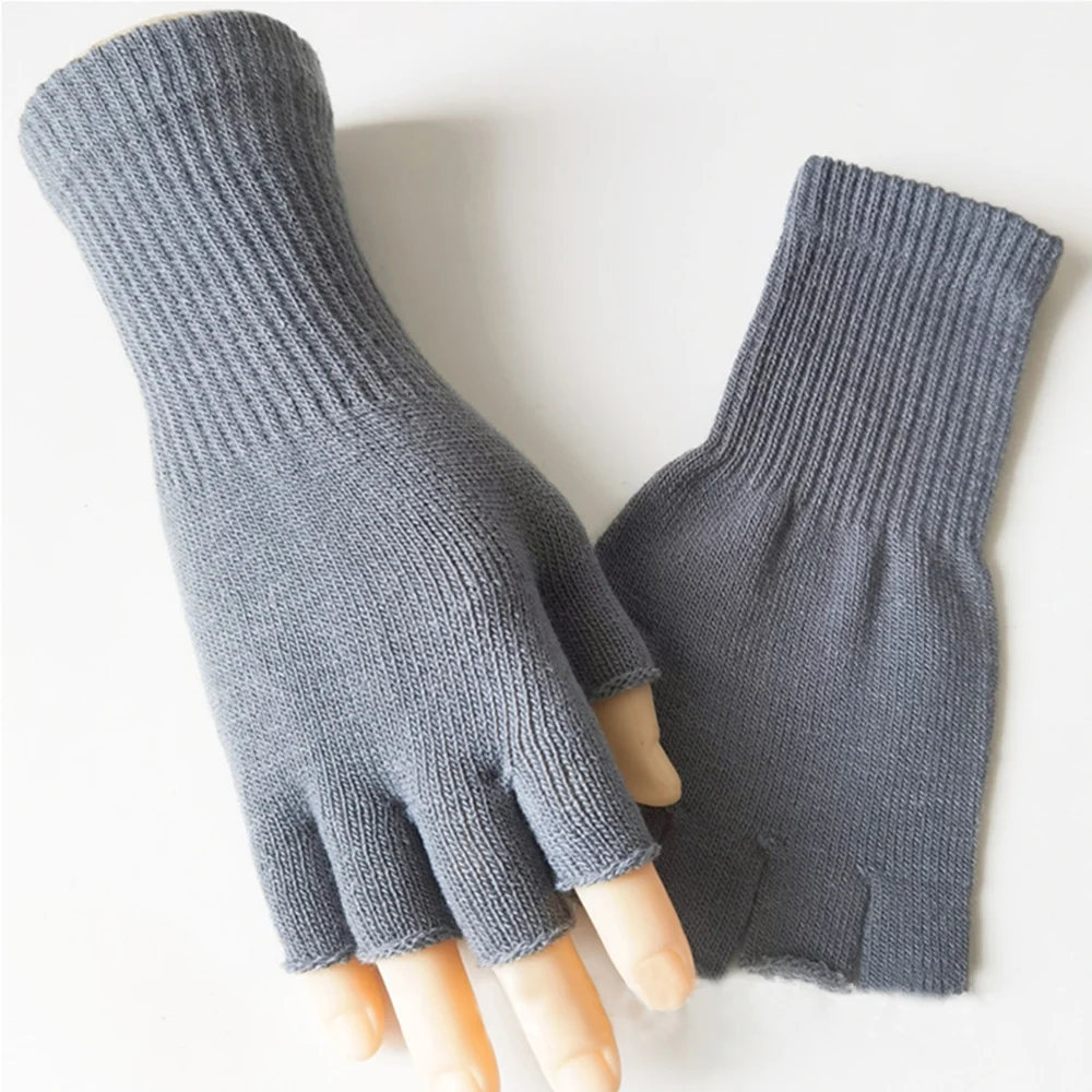 Long Half-finger Gloves Women Winter Hand Warmer Fashion Stretch Knitted Wrist Mitten Unisex Outdoor Cycling Sport Gloves