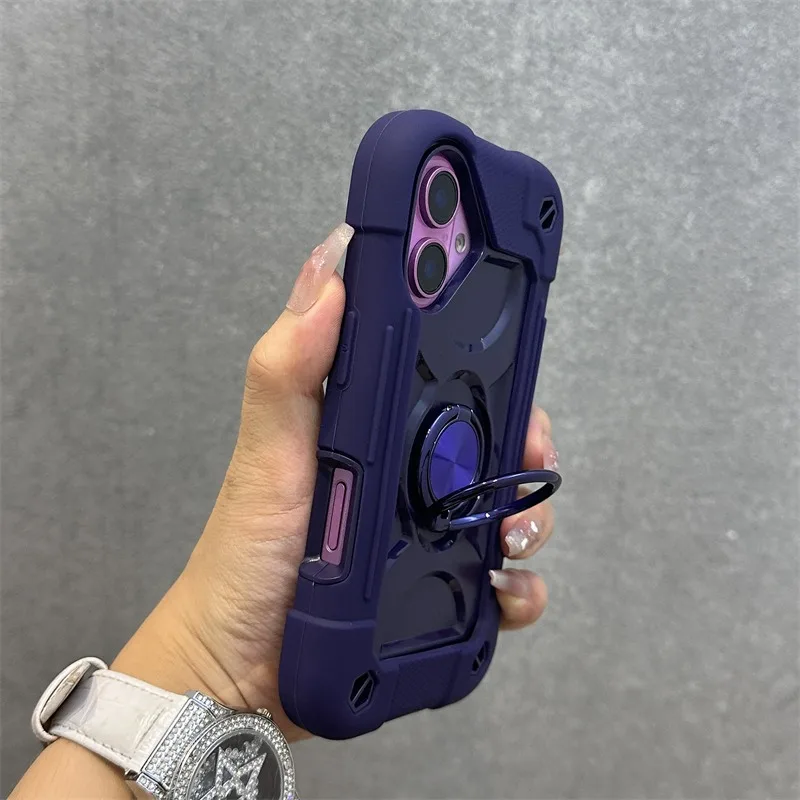 Versatile Ring Holder Heavy Duty Shockproof Case with Lanyard Chain Cover