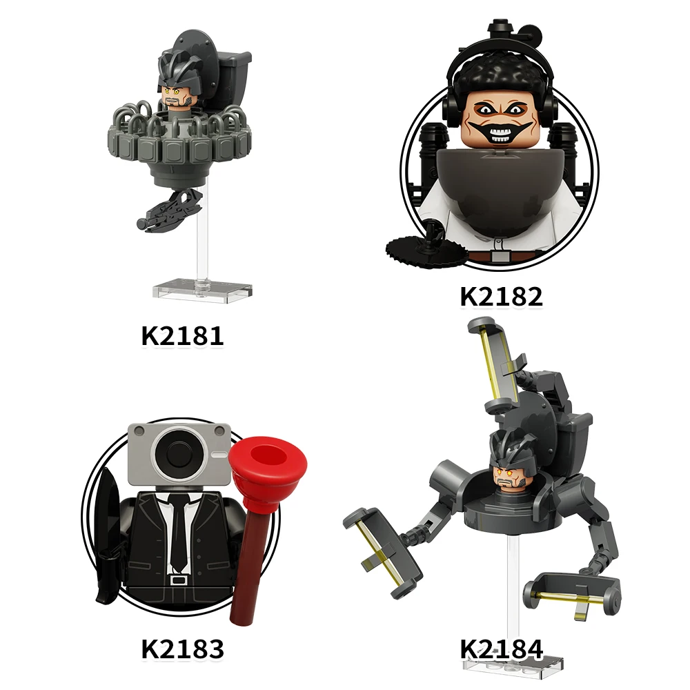 MOOXI Action Figures Parts Set MOC Bricks Skibidi Toilet Man DIY Building Block Education Toys For Children Figure Birthday Gift