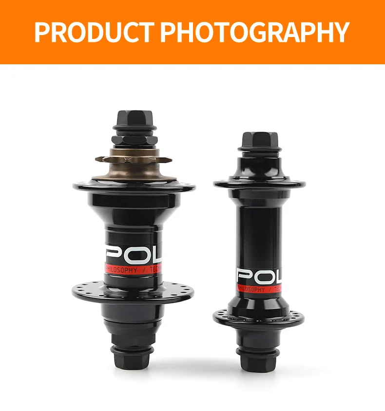 POLSO BH014 BMX-Nabe 100 x 3/8 110 x 3/8 BMX-Vorder- und 9T-Hinterradnaben Schwarz Silber BMX-Nabe – Detail 9