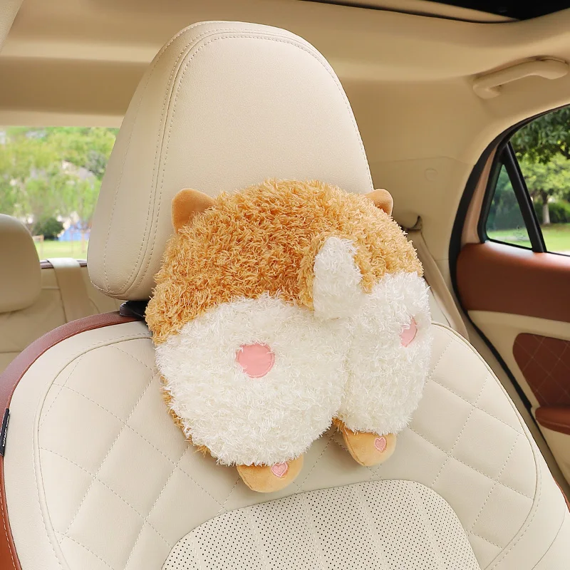 Cartoon Corgi Car Headrest Neck Pillow Cute Butt Car Backrest Lumbar Cushion  Car Waist Neckpillow Car Interior Ornaments - AliExpress