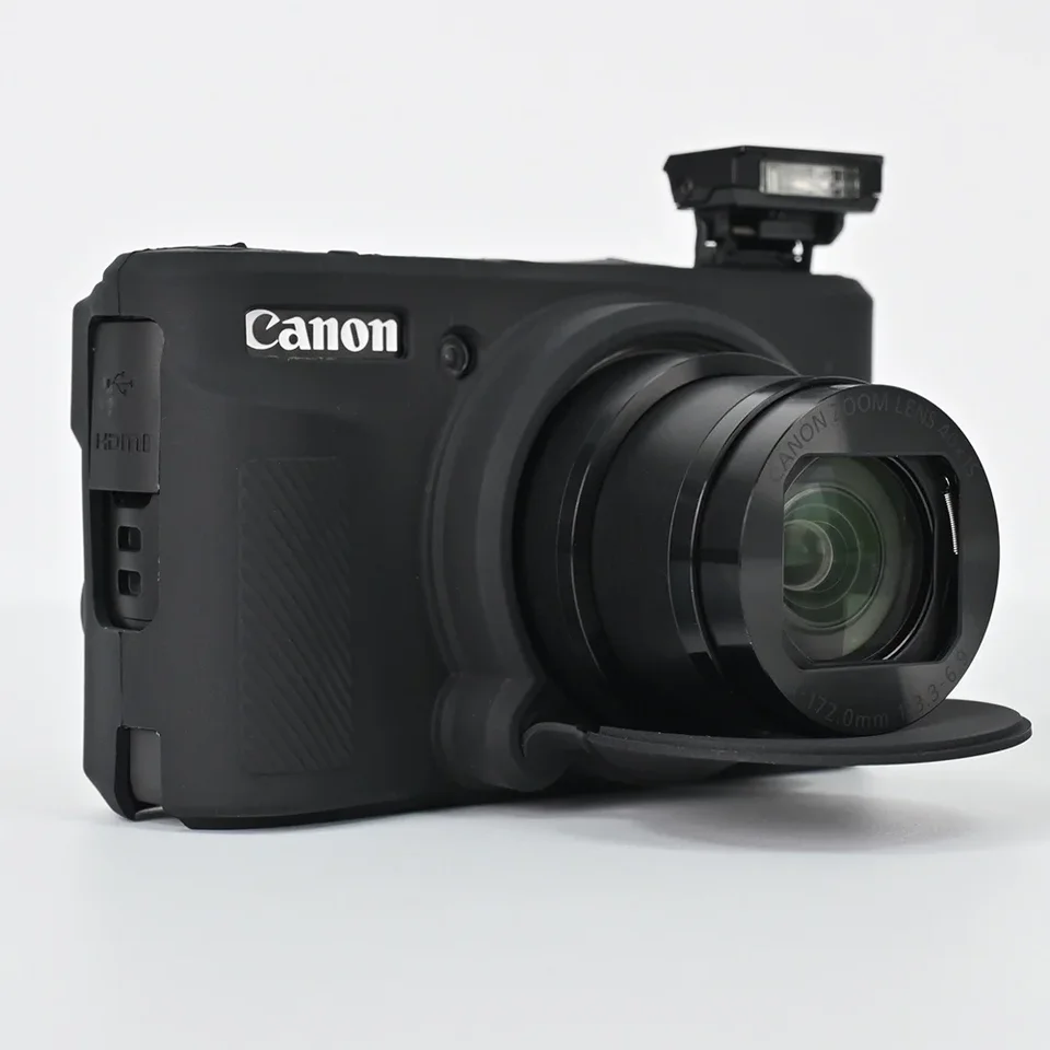 Canboc Camera Silicone Case For Canon PowerShot SX740 SX730 Digital Camera, Soft Silicone Cover With Detachable Lens Cover, White (Case Only