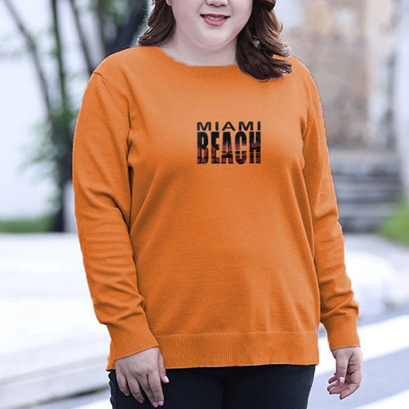 Spring Autumn Fashion Simple Letter Plus Size Female Sweatshirt Loose Casual Oversized Top Women Chic Trend Korean Lady Clothes
