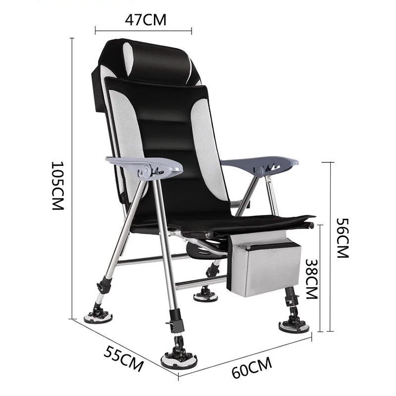 European Style Multifunction Fishing Chair Portable Modern Lightweight Folding Fishing Chair Outdoor Furniture Sedia Pesca FYFC