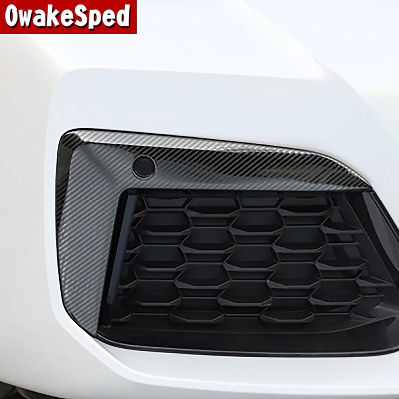 

Car Exterior Accessories Front Bumper Foglight Eyebrow Frame Trim Carbon Fiber Style Stickers For BMW 5 Series G30 G38 2018-2022