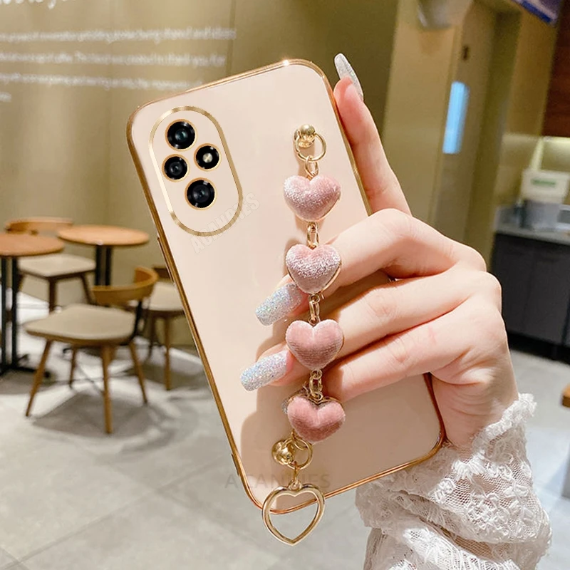 Love Heart Bracelet Plating Luxury Chain Case Cover