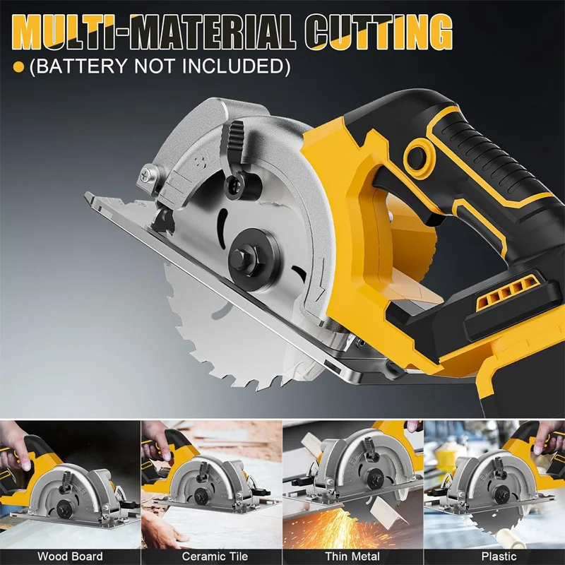 5 Inch Brushless Circular Saw Cordless Rechargeable Chainsaw Battery Set Woodworking One-hand Chainsaw For Dewalt 20v Battery - Image 5