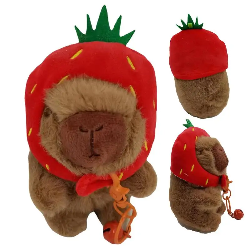 

New Capybara Plush Keychain Simulation Capybara plush doll pendant creative Fluffy Animal Keyring Stuffed Cartoon Anime ornament