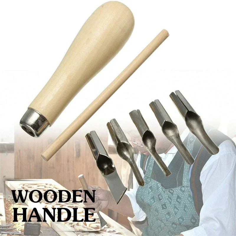 Lino Block Cutting Rubber Stamp Carving Tools With 5 Blade Wood Handle Printmaking Carving Tools Set
