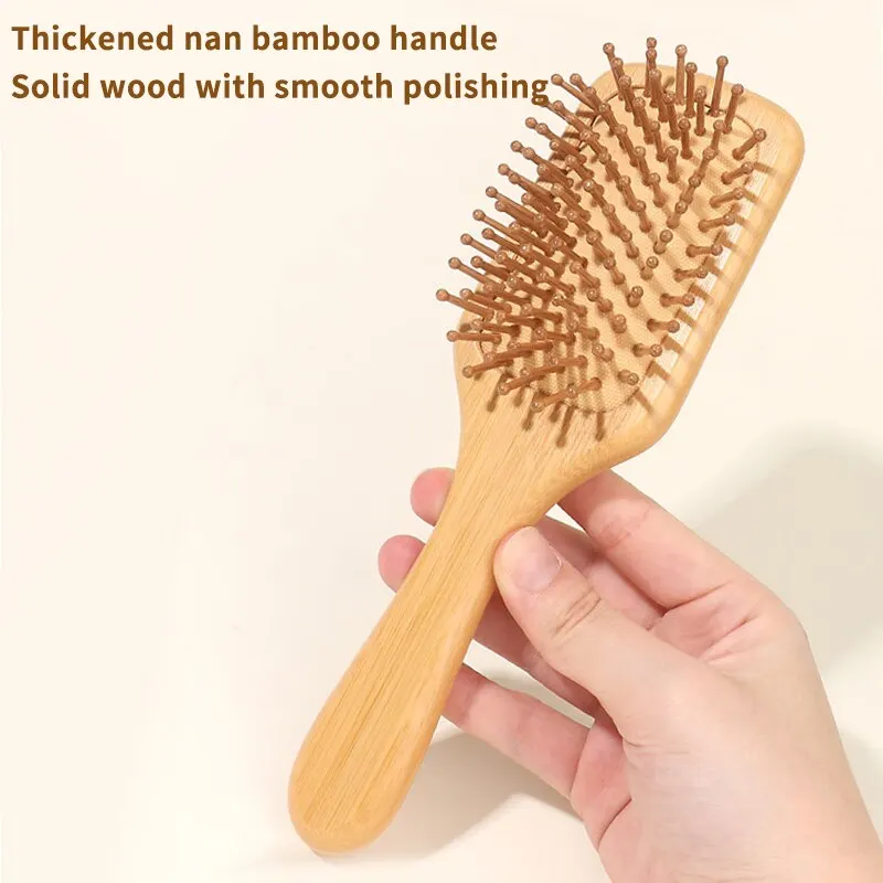 Hair Comb Solid Wood Bamboo Air Cushion Comb Scalp Massage Shun Hair Air Bag Comb High Rebound Shun Hair Beauty Large Plate Home Use