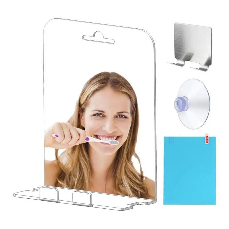 

Shaving Mirror Acrylic Makeup Mirror For Shower Reusable Wall Hang Bathroom Mirror Fog Free Makeup Mirror For Tile Glass