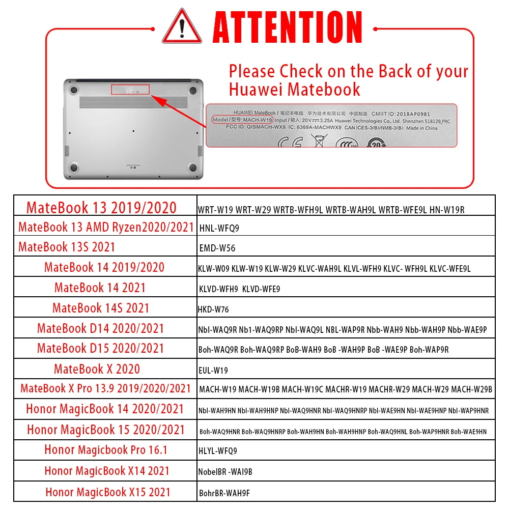Capa Transparente para Laptop para Huawei Matebook x Pro 13.9 Matebook D15 D14 13 14x2023 Honor Magicbook Pro 16.1 14 15 - Imagem 3