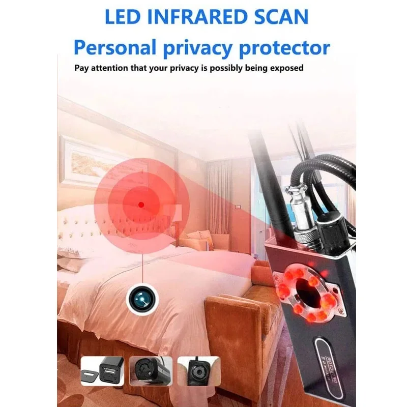 K88 Portable Profeessional Spy Hidden Camera Detector GPS Tracker Wireless Signal Finder Tech Gadgets for Security Protection