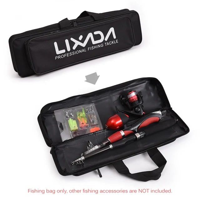 Lixada Fishing Bag Fishing Rod Carrier Oxford Fishing Pole Tools Storage Bag  Case Fishing Gear Organizer 130/150cm