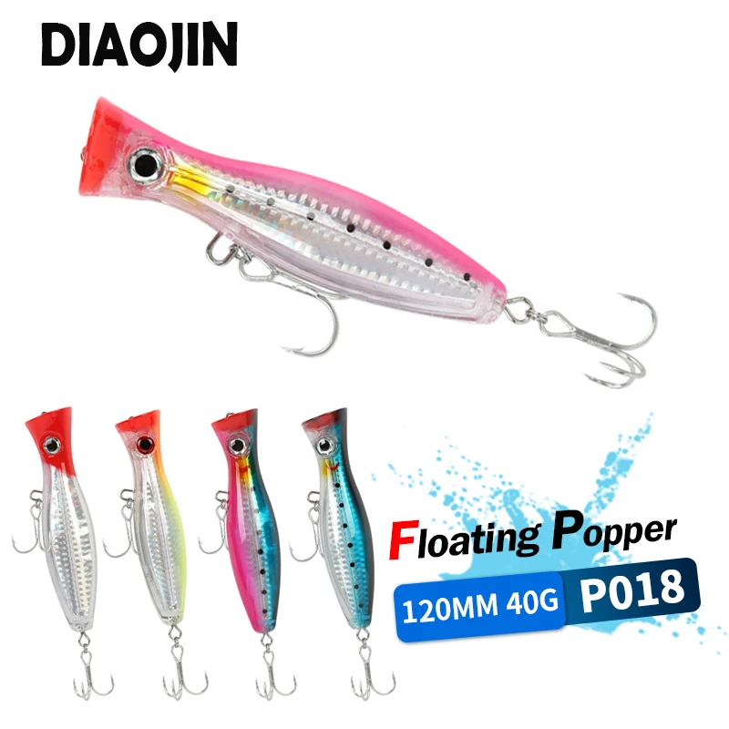 Deep Sea Boat Fishing Trolling Popper Lure 120mm 40g Artificia Hard Bait Saltwater Wobblers Fishing pesca GT Big Popper Lure