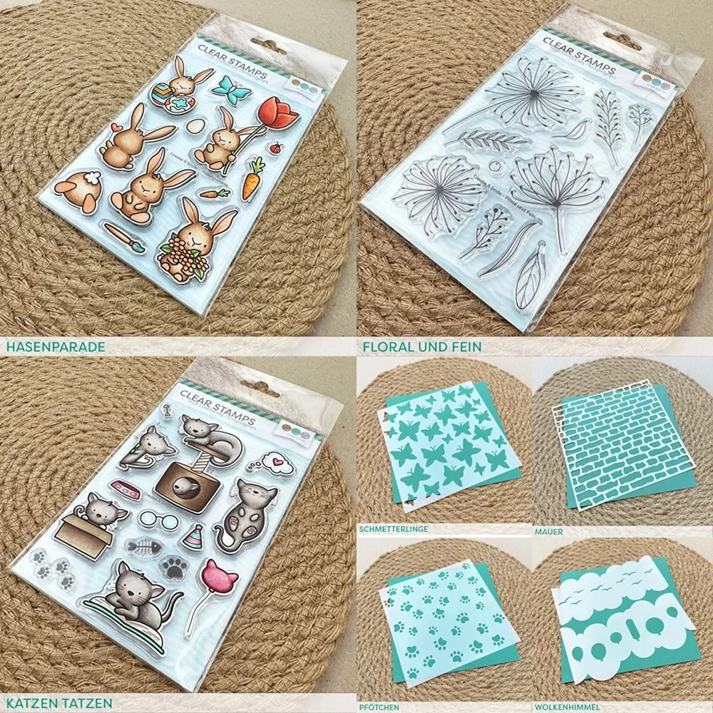 Clear Silicone Stamps & Stencil for Stempel A6 Floral and fein DIY scrapbooking craft supplies photo album card making clear stamps clear rubber stamps clear silicone nail stamper set