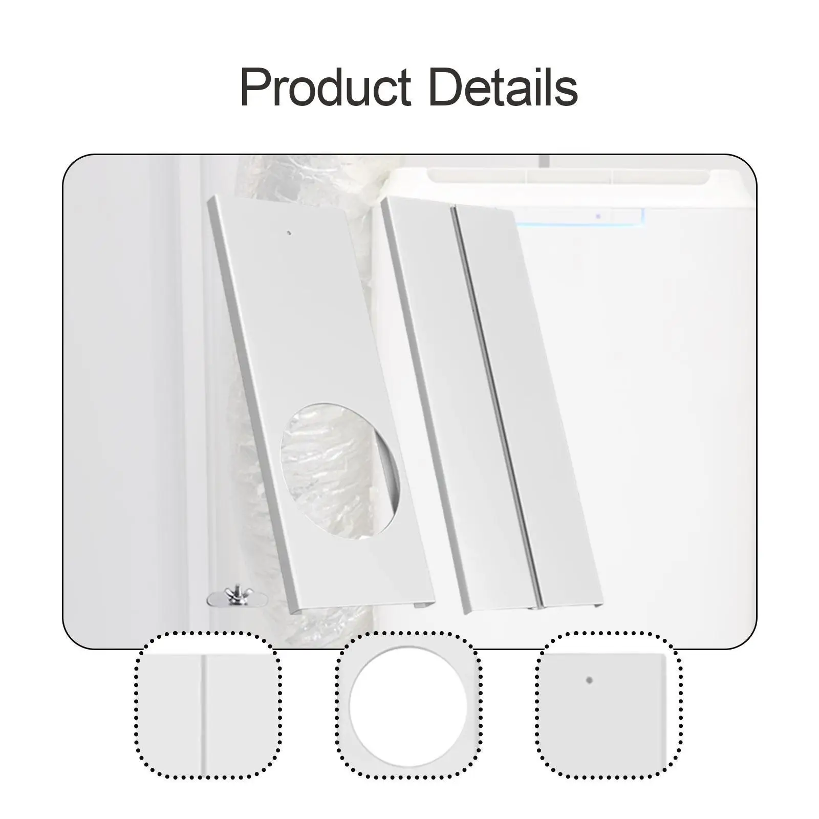 Portable Air Conditioner Window Kit Spare Parts Professional Practical Sturdy Replacement for Exhaust Hose Window Seal Plates