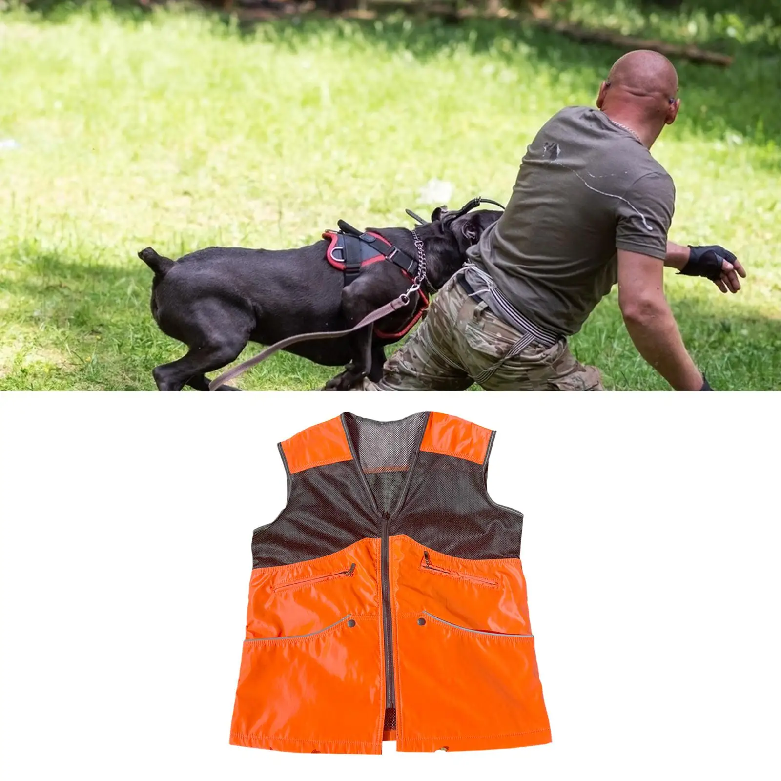 Breathable Dog Trainer Mesh Vest with 6 Large Pocket Accessories Anti Scratch Clothing Comfortable Versatile Pet Owner Vest