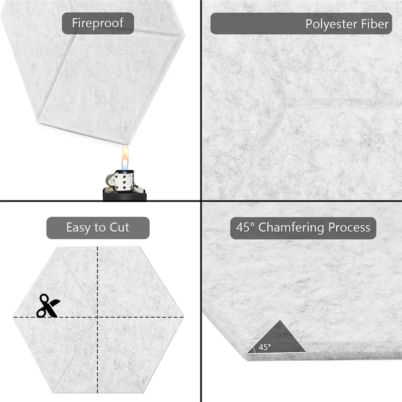 Hot Sale 12Pack Acoustic Panels With Self-Adhesive, 12X10.2X0.4Inch Sound Proof Foam Panels, Sound Absorbing Tile For Walls