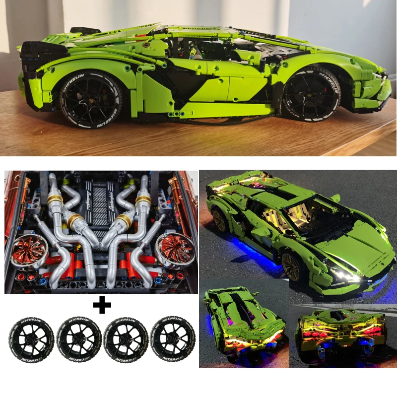 Disponibile Refitted Engine App Rc Motor Set Led Light Set Per Sian Fkp 37 Accessori Compatibile Lego 42115 Building Blocks Mattoni