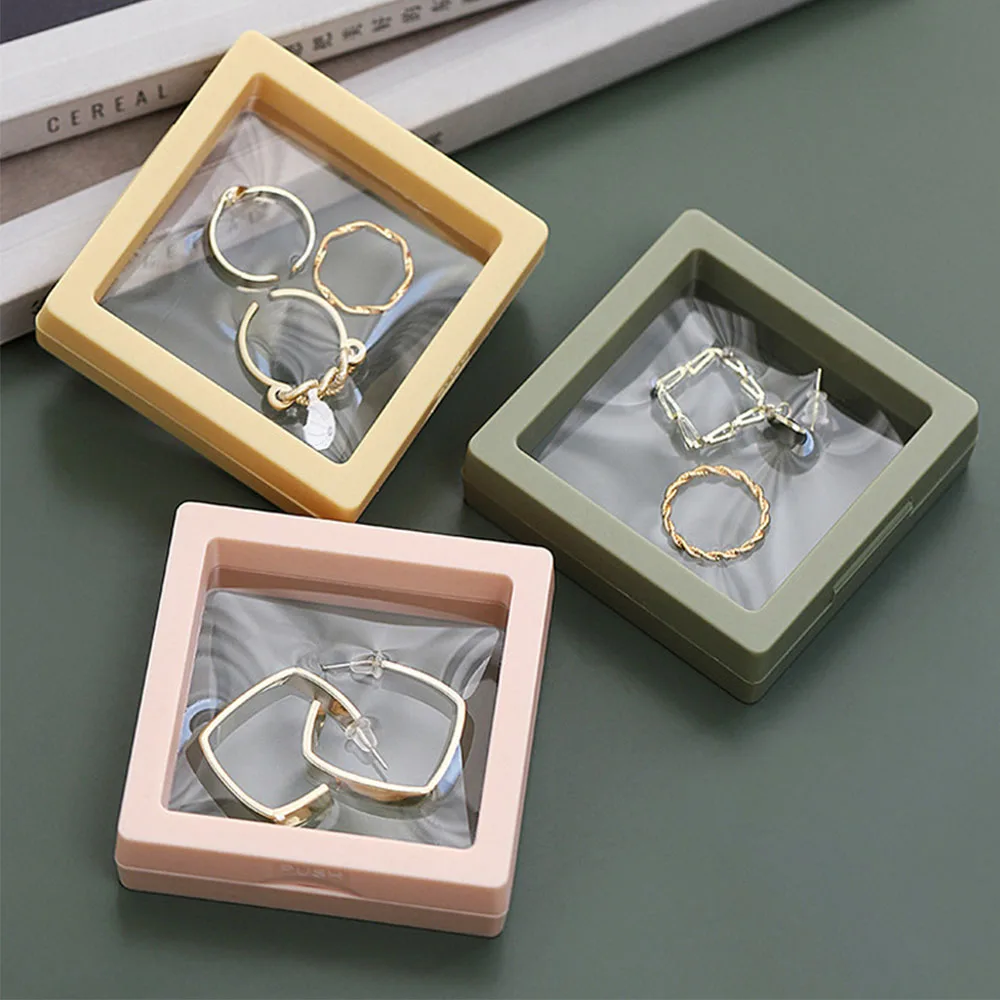 10 PCS Colorful Jewelry Travel PE Film Storage Box Suspension Transparent Display Rings Necklace Bracelet Coin Organizer 3D Bag