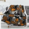 Sports Blanket Printed with basketballs and trophies Fleece Blanket Warm Cozy Throws for Couch and Sofa for Kids Teens Adults 4