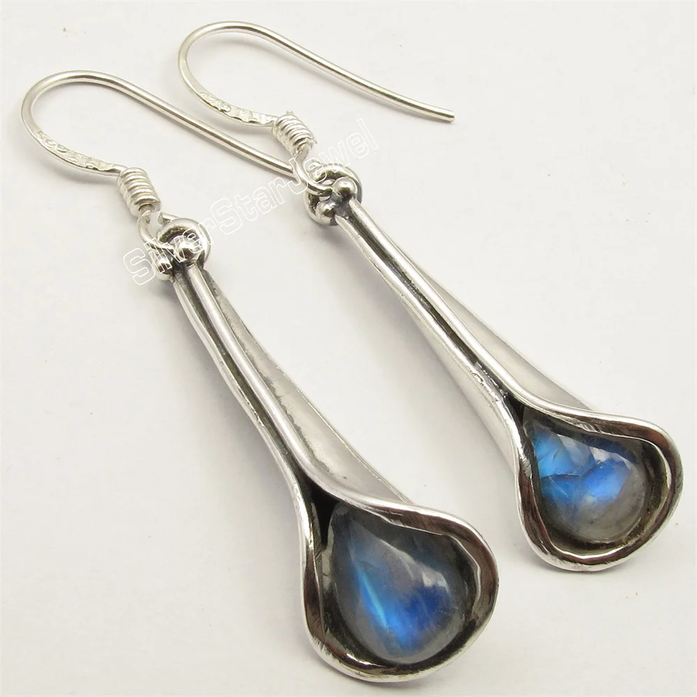 

Many Color Semi-precious Stone Drop Earrings 4.2 cm