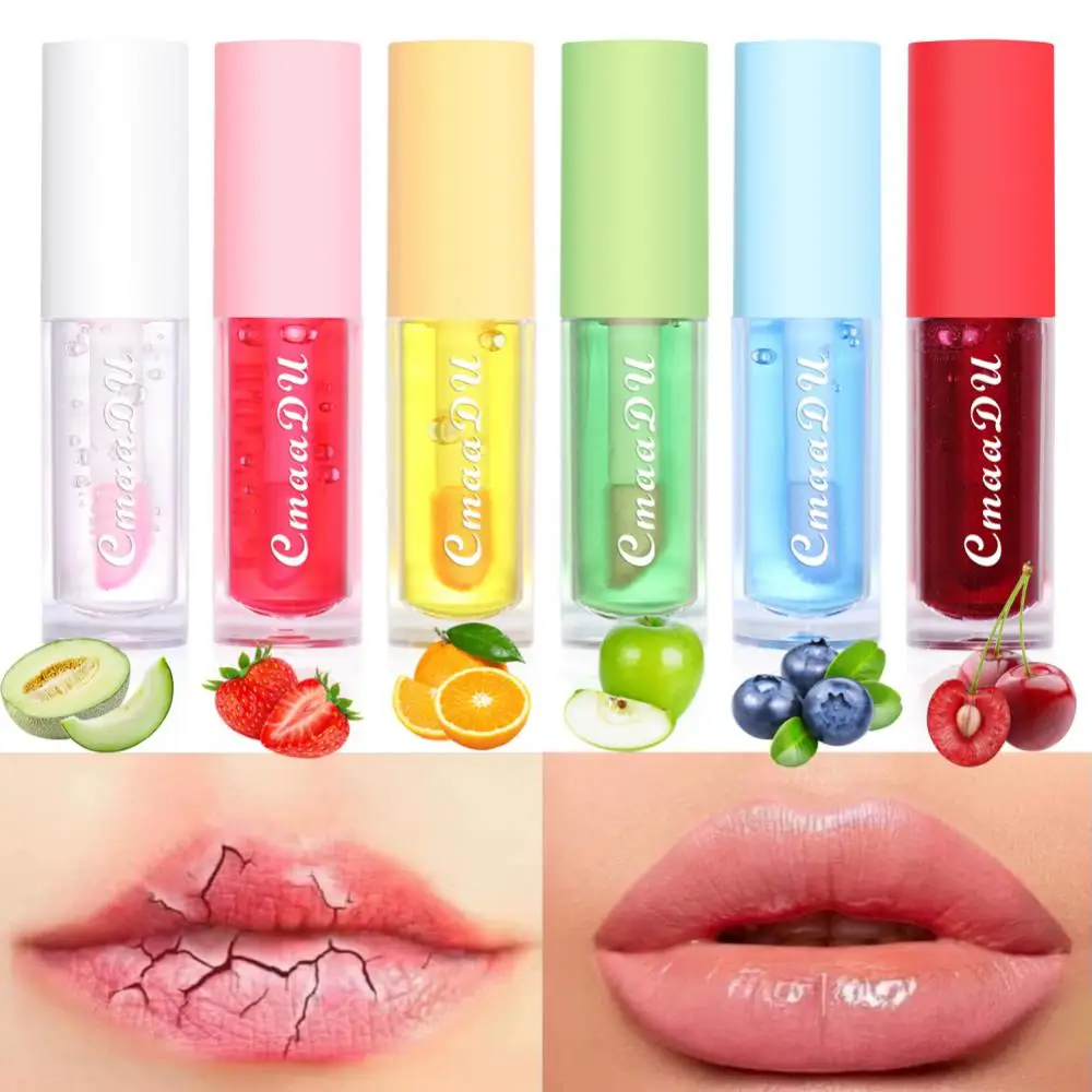 1/6pcs Fruit Flavor Lip Glaze Temperature Color Change Lip Gloss Watery Mirror Moisturizing