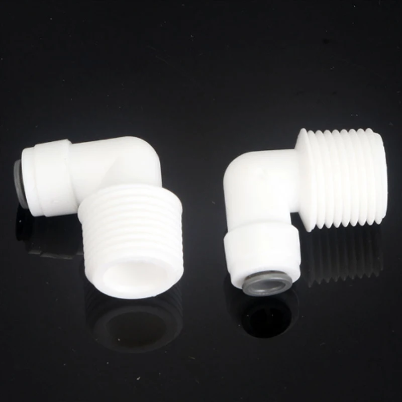 1/4" 3/8" Hose Tube RO Water Elbow/Equal Straight Check Valve/Straight Bulkhead Reverse Osmosis Aquarium Plastic Quick Fitting