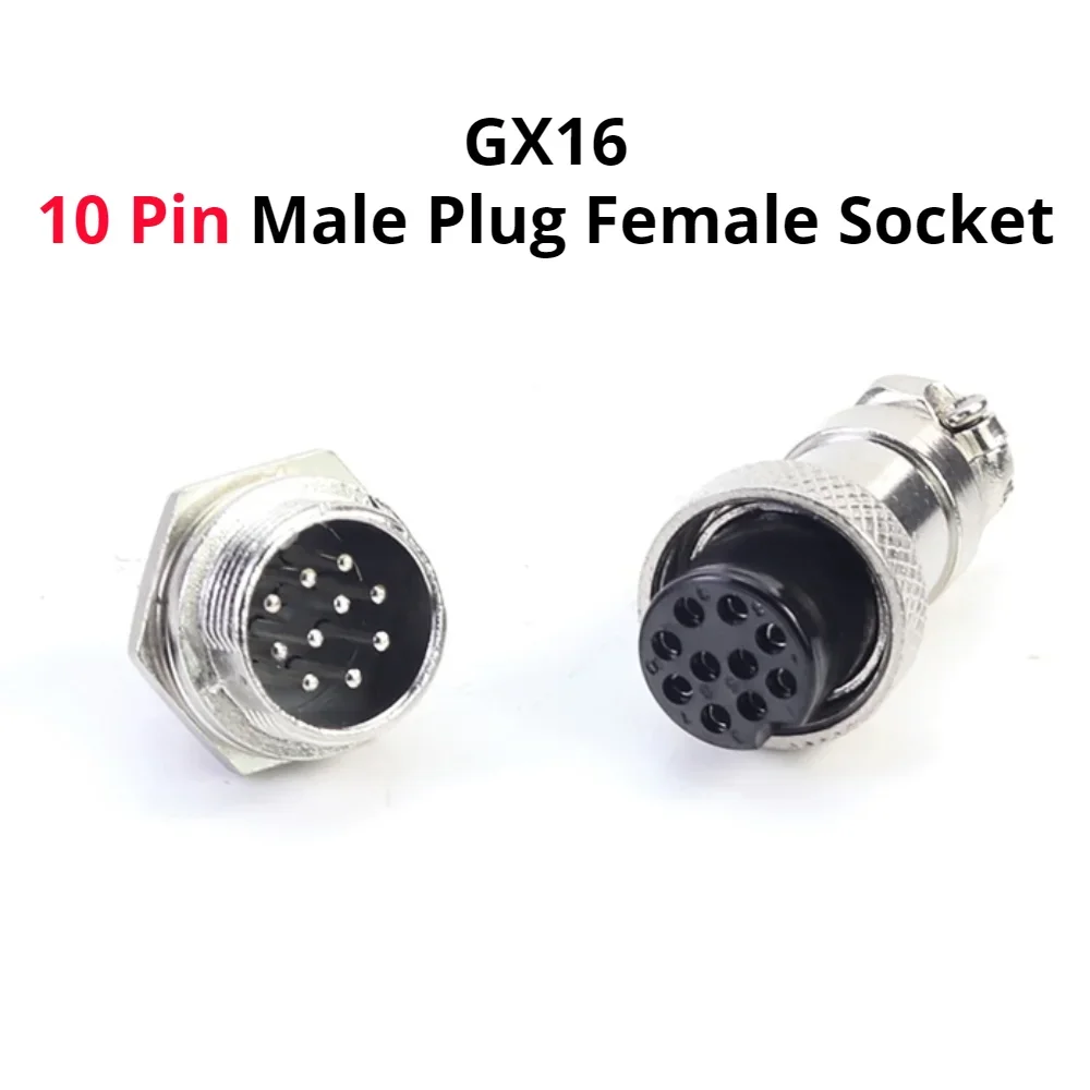

GX16 Industrial 10 Pin Aviation Male Plug / Female Socket Connector 10 Core Pure Copper Socket Power Head