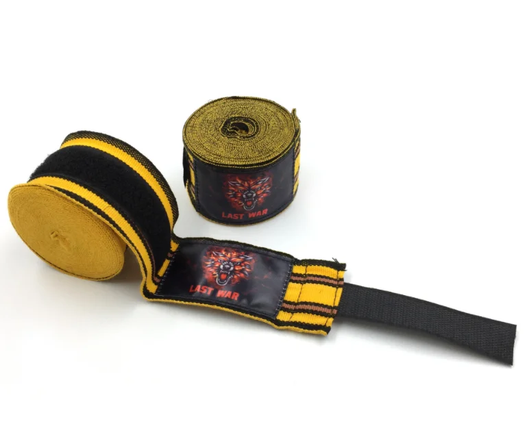 2pcs Breathable fight straps three-color striped hand straps Muay Thai Sanda fight elastic hand strap bandages