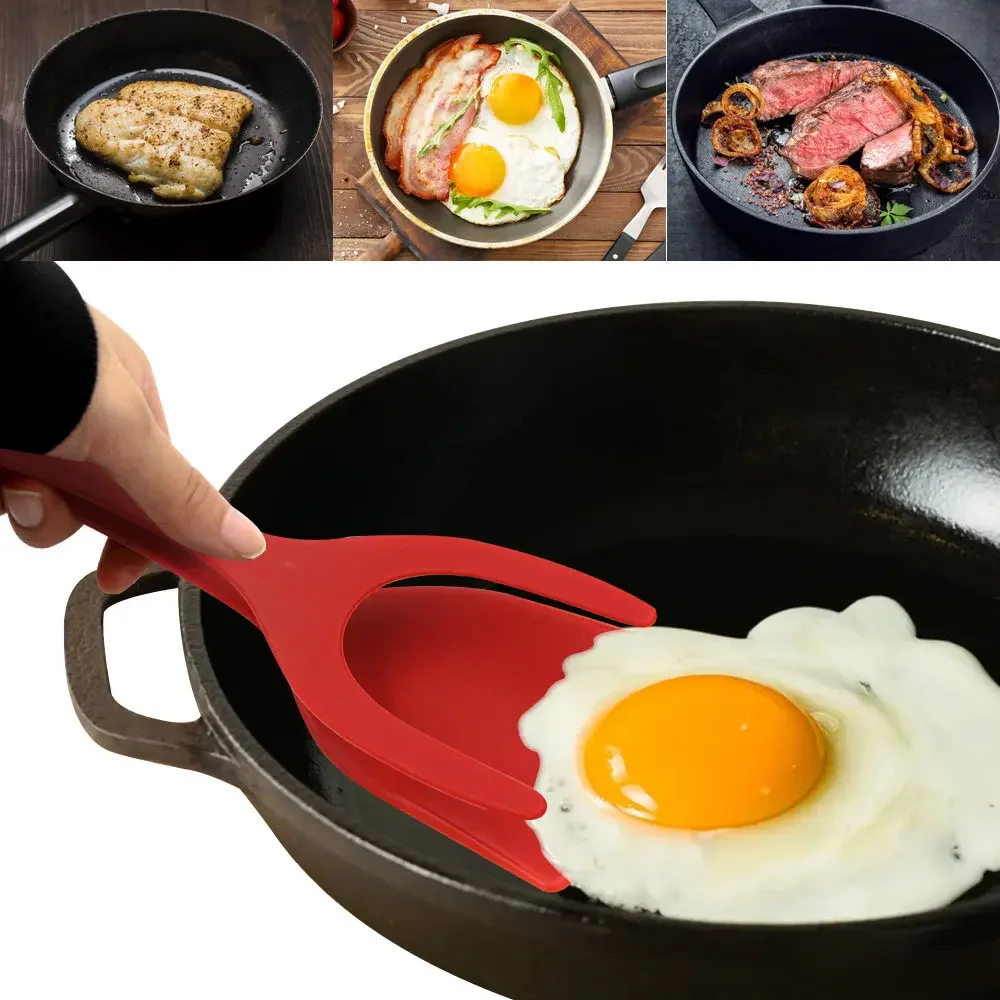 2-in-1 Toast Pancake Egg Clamp Grip Omelette Spatula Used for Toast Flip Tongs Steak Clip Kitchen Cooking Accessories Gadget kitchen utensils