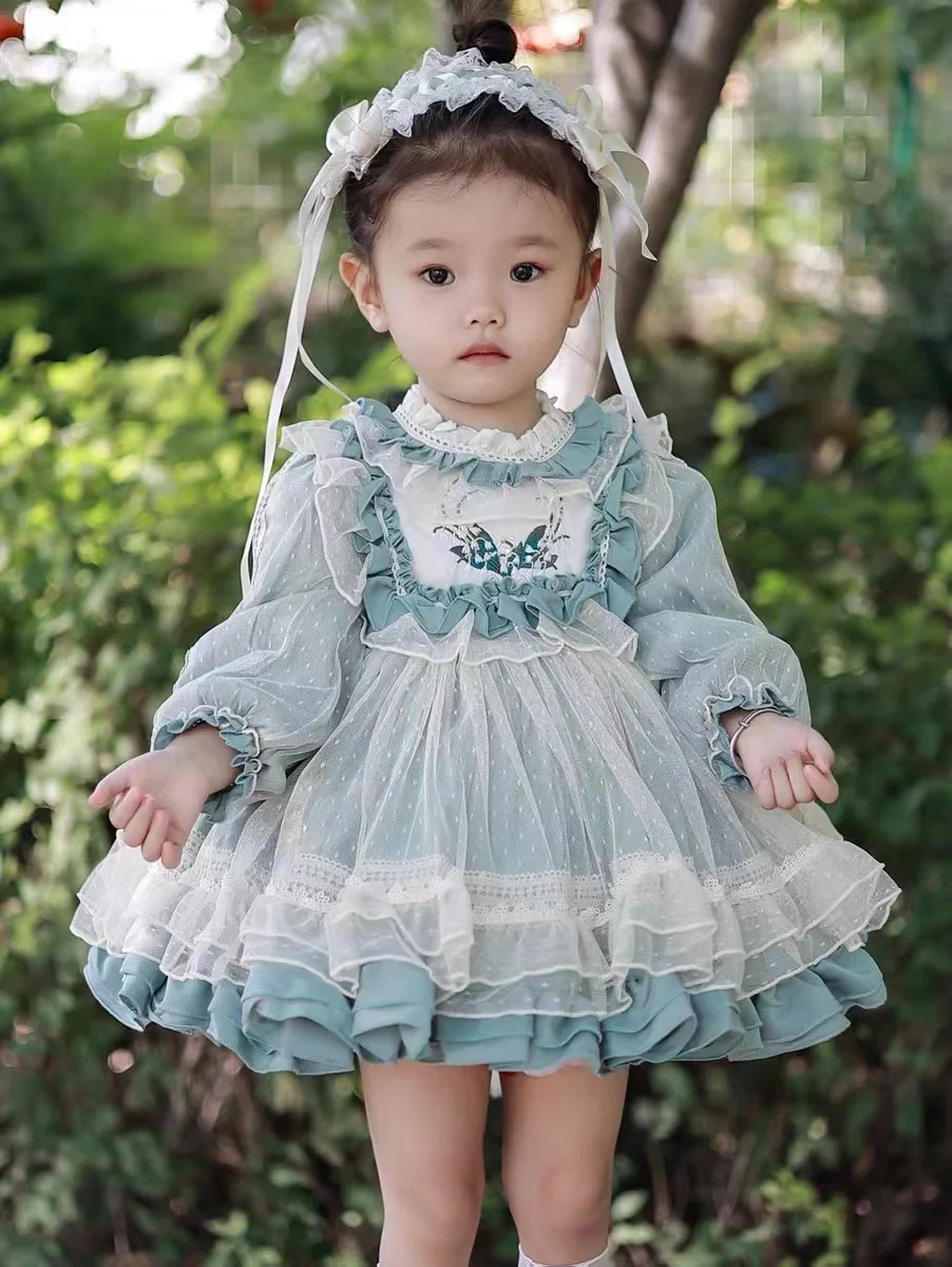 Children's Spanish Princess Dress Lolita Dress First Birthday Flower Girl Dresses for Girls Eid