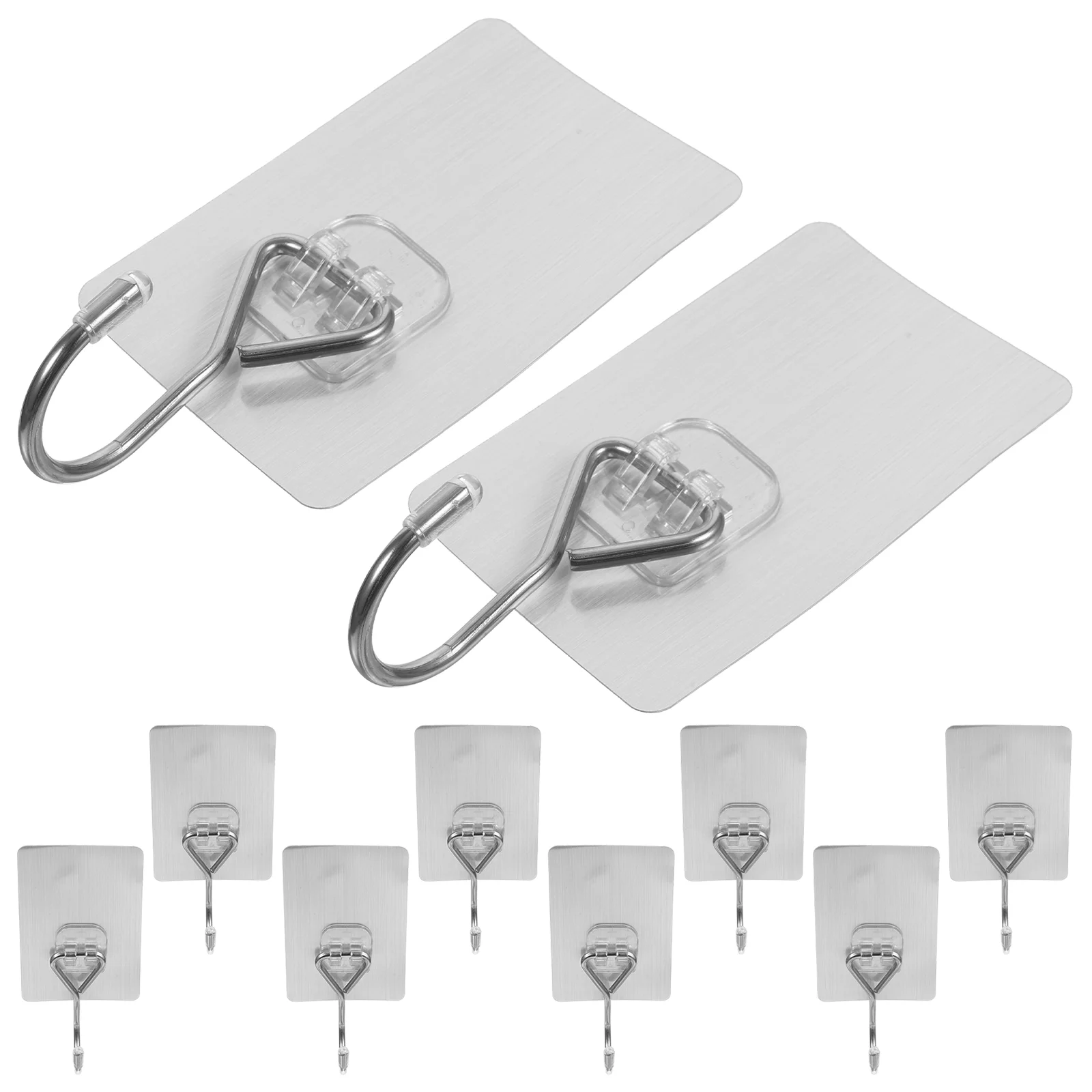 

10 Pcs Waterproof and Rust-proof Decorative Wall Hook Large Adhesive Hooks Super Strong Stainless Steel Heavy Duty