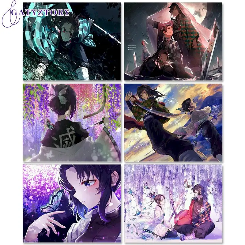 GATYZTORY Oil Painting By Numbers Paint Kit Anime Figures On Canvas For  Adults Kids Diy Crafts Home Decors Original Gift - AliExpress