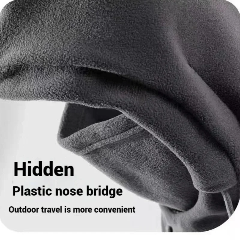 1Pcs Unisex Winter Balaclava Knit Hood - Windproof Mask with Drawstring, Motorcycle Riding Headgea Warm Knitted Cap Cold Weather