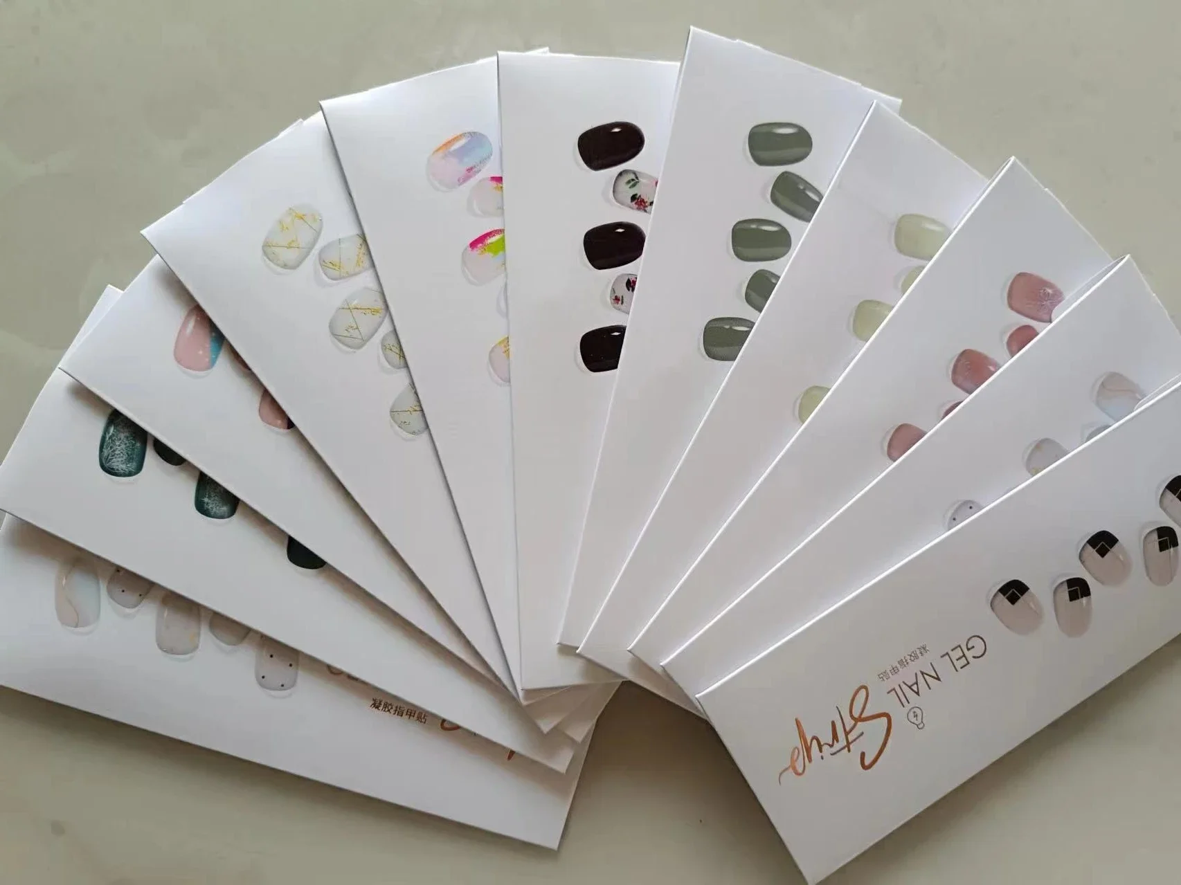 

20Tips Semi-Cured Gel Nail Strips Long Lasting Star Full Cover UV Light Gel Cured Wraps Black Kroxin Nail Art Decorations