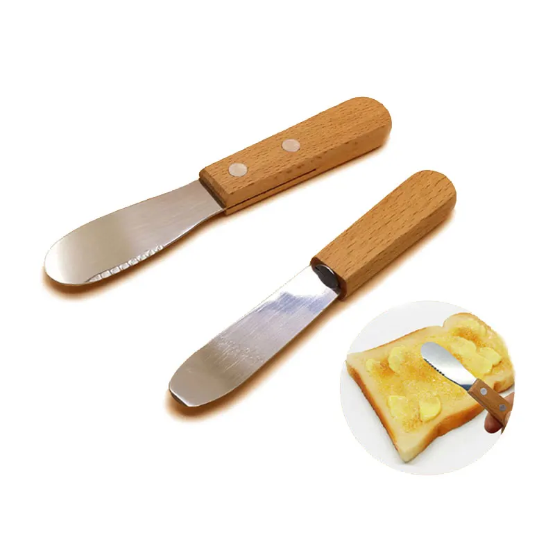 1PC Cute Standing Butter Knife,Bear Paws Painted Wooded Handle