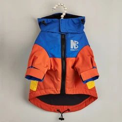 Ultimate Winter Dog Jacket - Thick Fleece, Waterproof, and Windproof Warm Coat - XXL (Orange Blue)