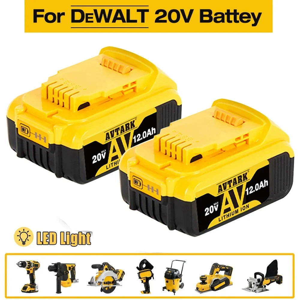 DCB200 20V Battery Compatible dewalt power Tools 18V 12Ah rechargeable electric tool Lithium batteries 20V 18Volt 18v 12Ah power tool battery