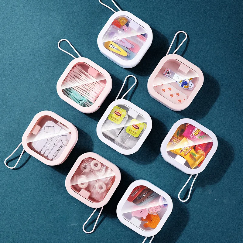 

Portable Cosmetics Storage Box, Mini Cute Jewelry Box, Multi-functional Desktop Square Items Storage Box, Daily Necessities