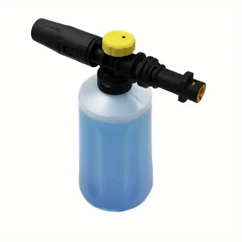 검은색 및 노란색 두꺼운 핸들 폼 캐논 1000 ML 투명 병 스노우 폼 랜스 와셔 키트, 압력 세차기 접근, 1 PC