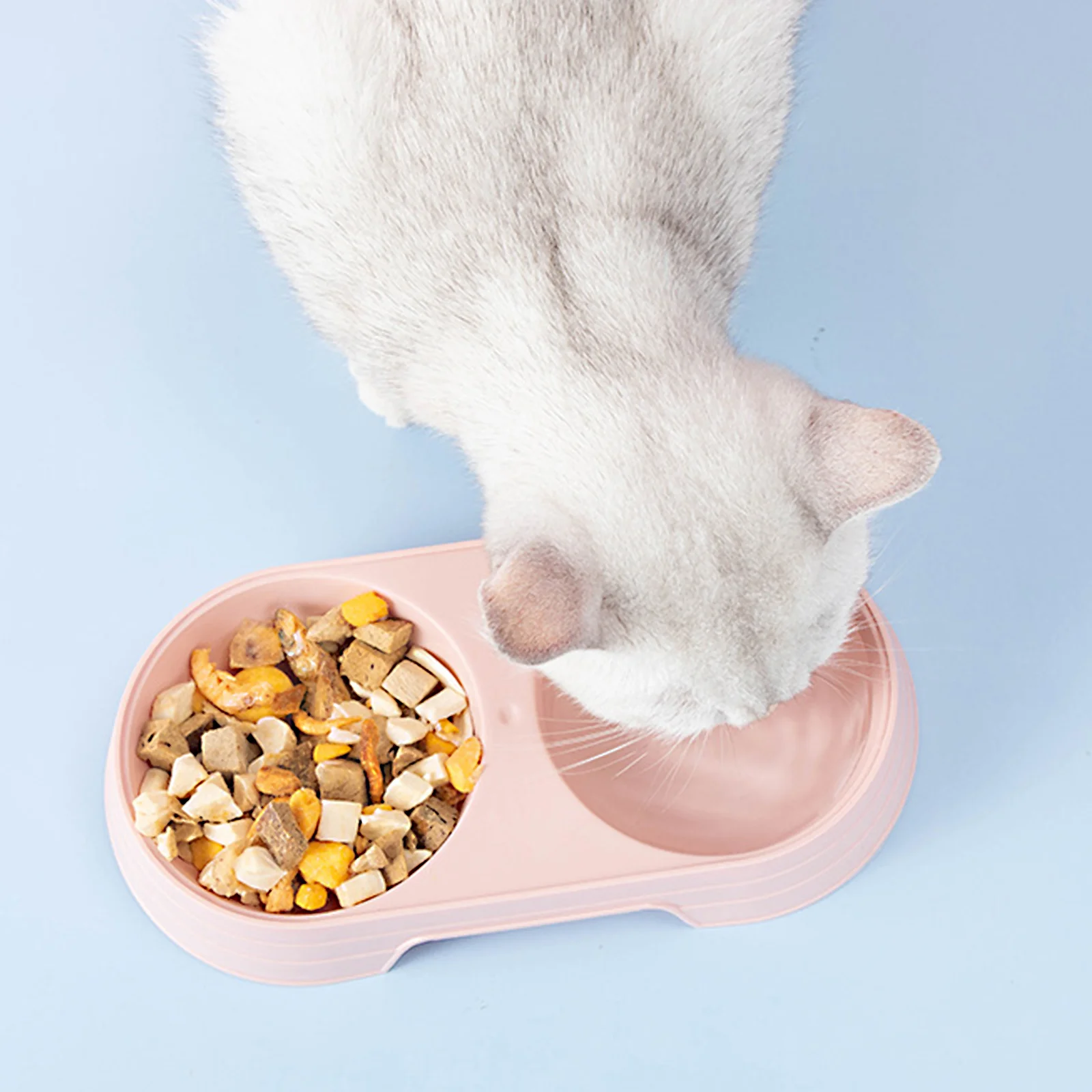

8pcs Pet Feeder Cat Feeding Drinking Tray Plastic Diner Bowls Pet Food Holder