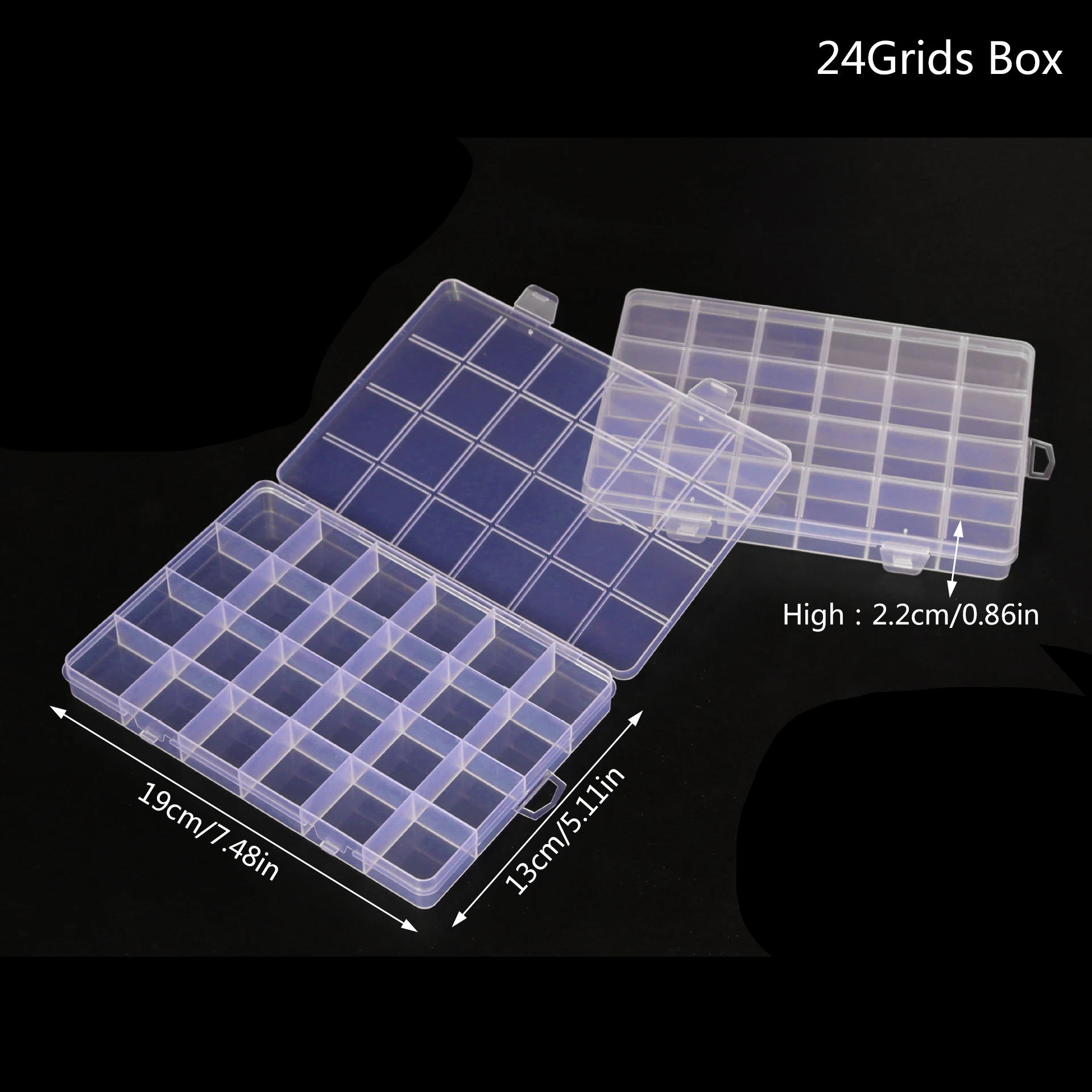 Transparent Plastic Organizer Box for Jewelry and Craft Storage