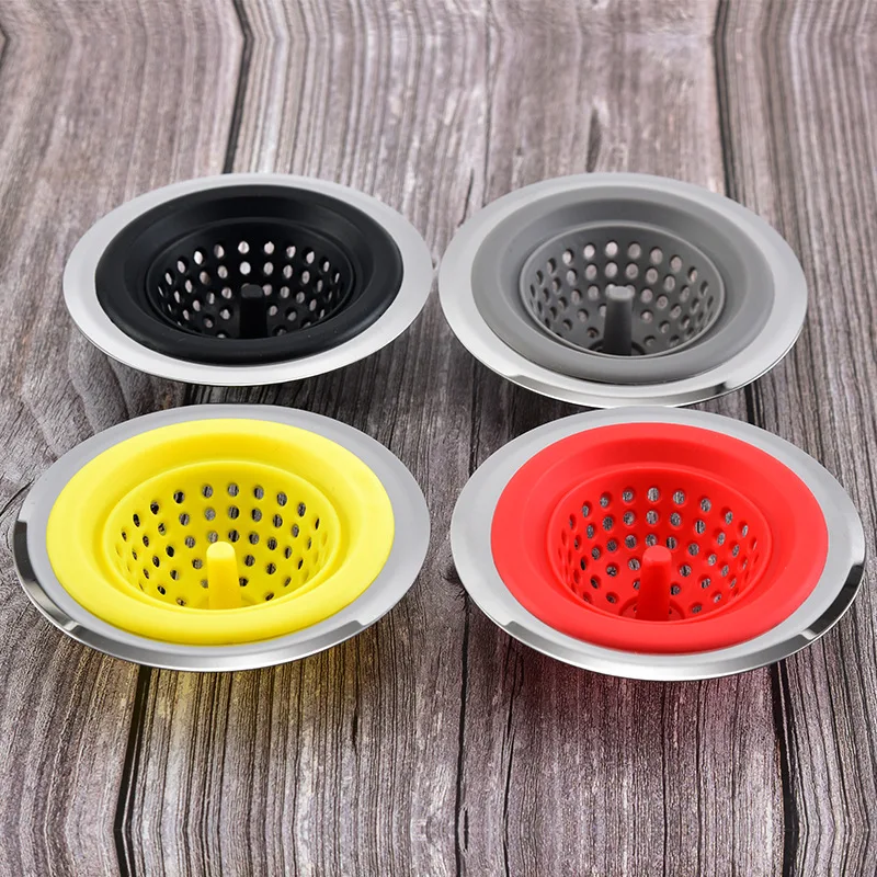 Kitchen Silicone Sink Strainer Basin Sink Drain Stopper Filter Bathtub Colanders Sewer Strainer Clean Tool