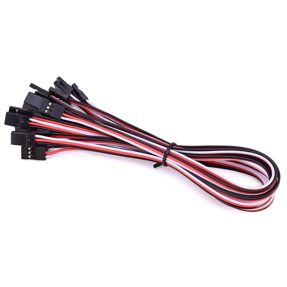 Cable de extensión Servo para RC Futaba JR, 10 piezas, 100mm, 150mm, 200mm, 300mm, 500mm, macho a hembra