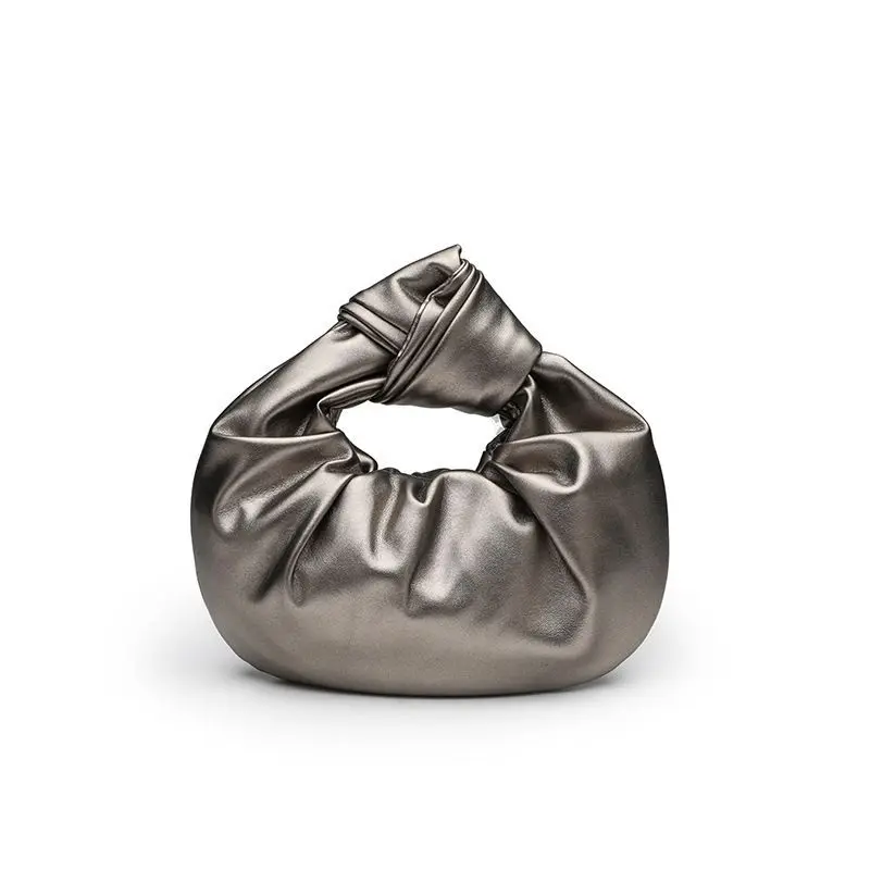 Fashion Street Trend Pleated Bag Women Stitching Soft Leather Large Capacity Handbag Ladies Casual Sle Versatile Hand Carry Bag