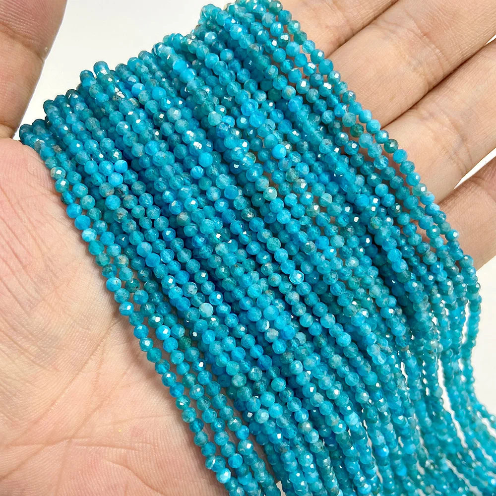 Natural Blue Gemstone Beads for Jewelry Making - Aquamarine, Amazonite, Apatite, Lapis, Turquoise Spacer Beads